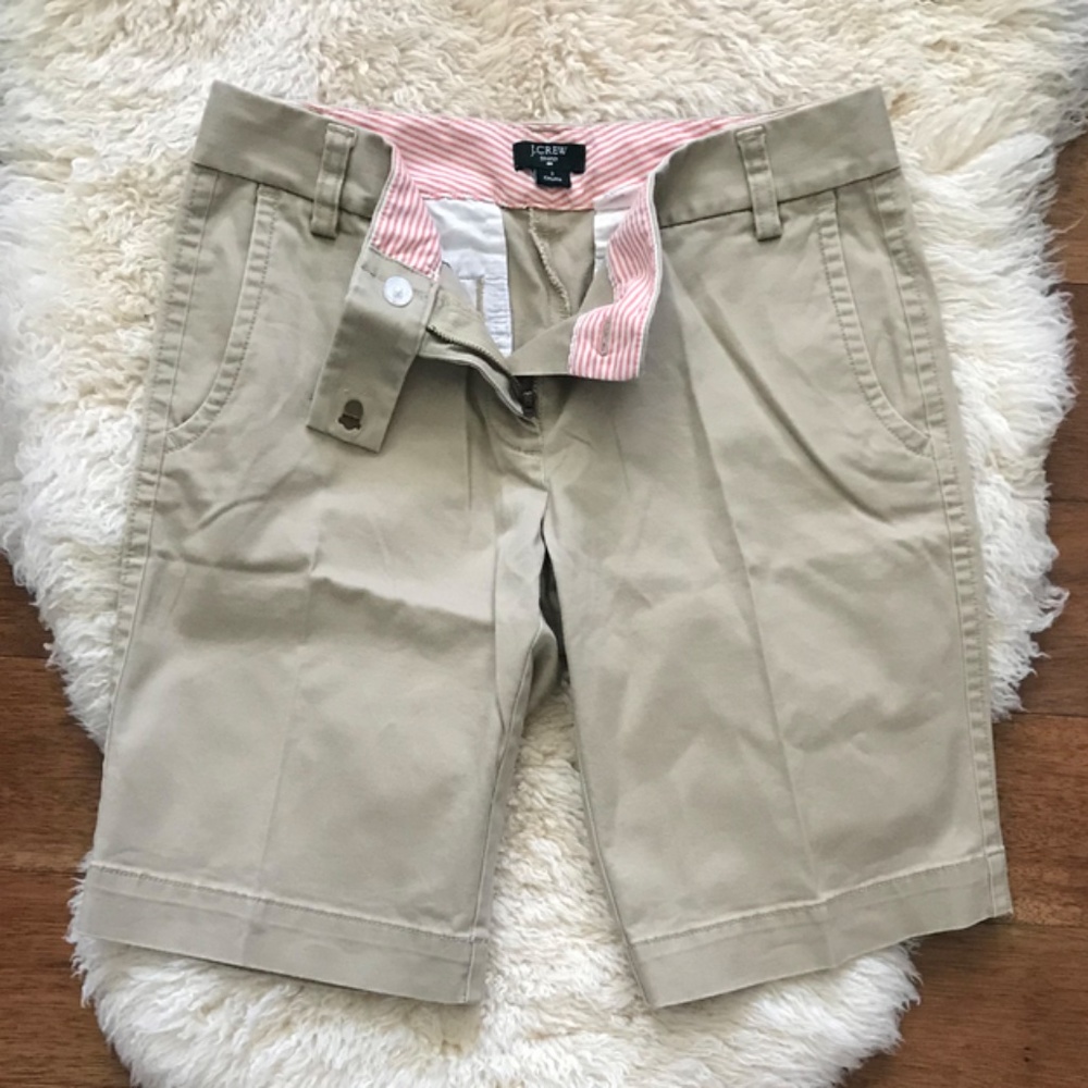 J. Crew City Fit 10in Bermuda Shorts Khaki Size 2